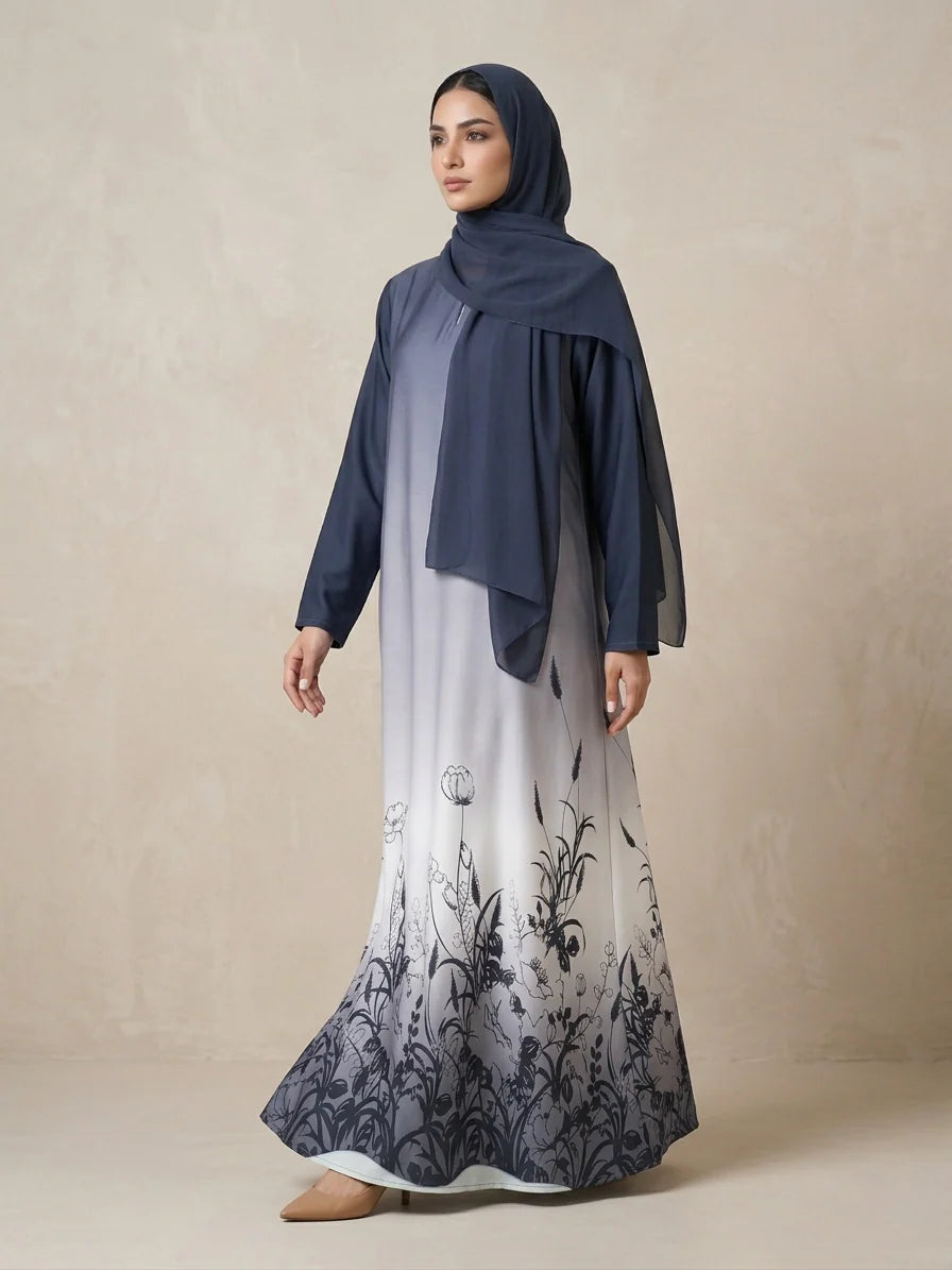 Grey Ombre Abaya