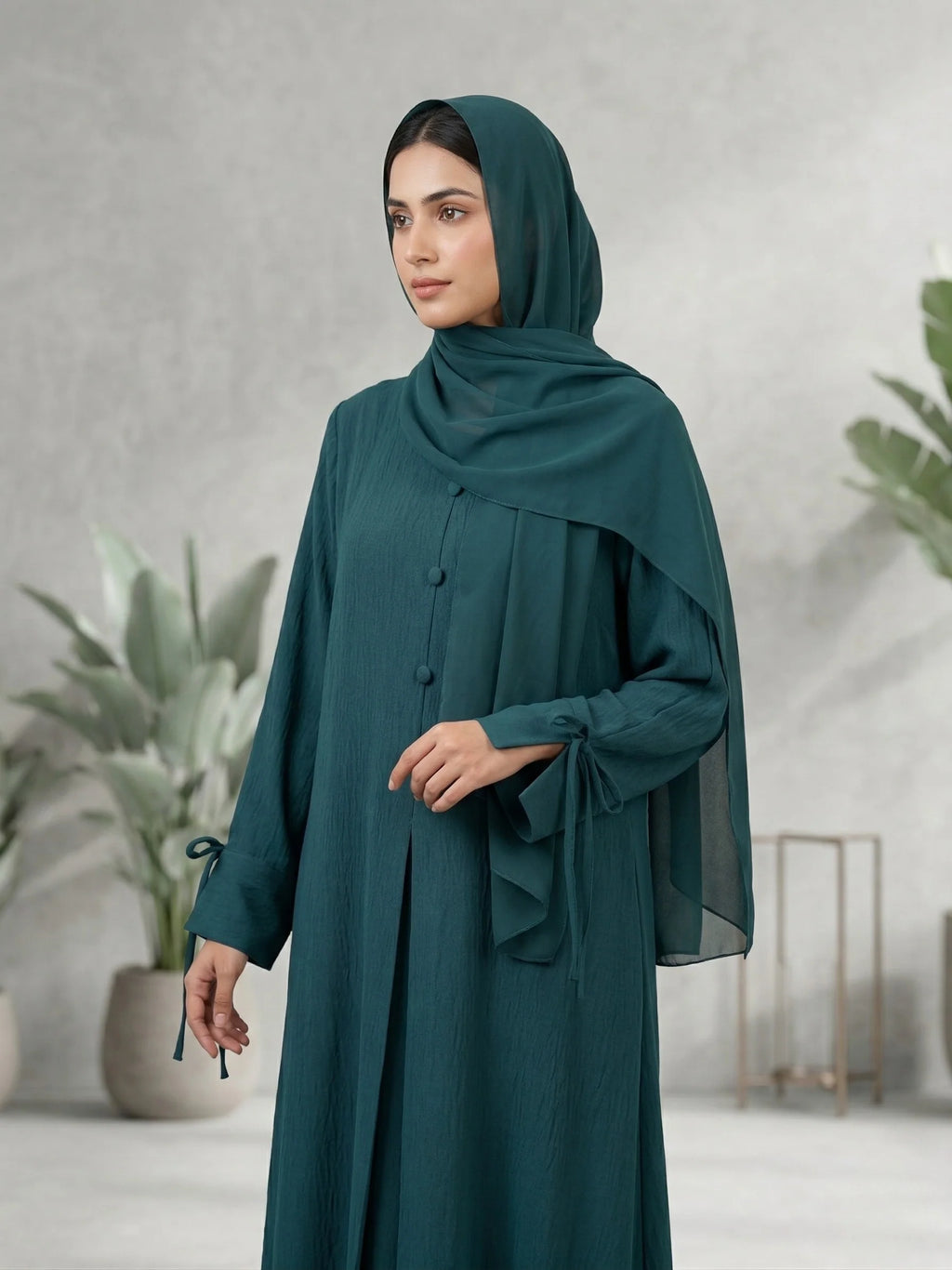Aura Tie-Cuff Abaya