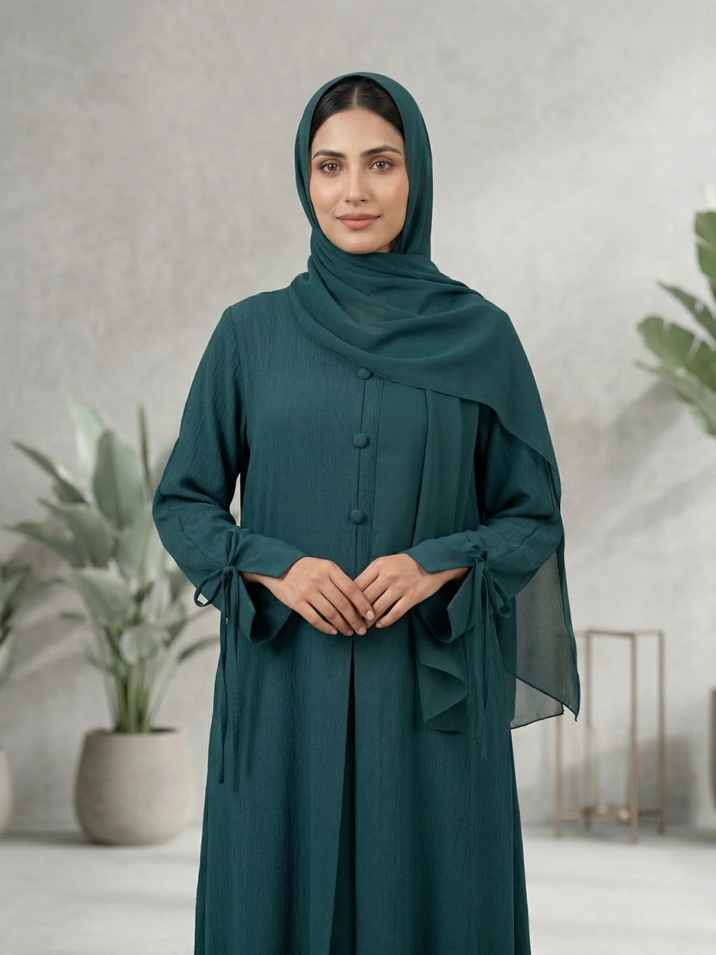 Aura Tie-Cuff Abaya