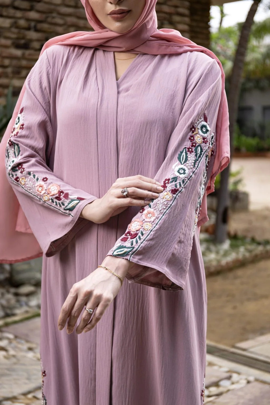 Blush Pink Abaya (Nidah Fabric)