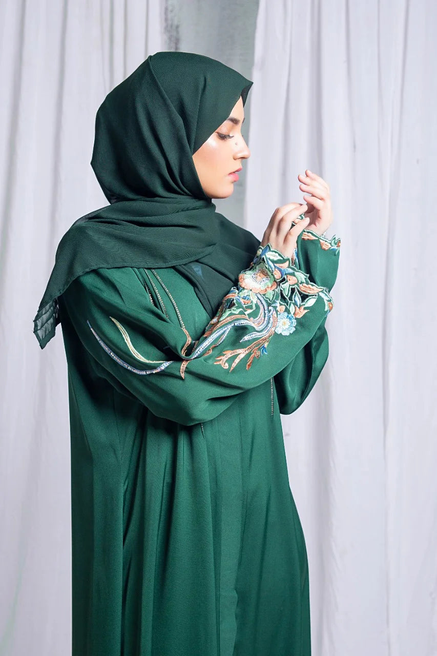 Lavish Green Abaya